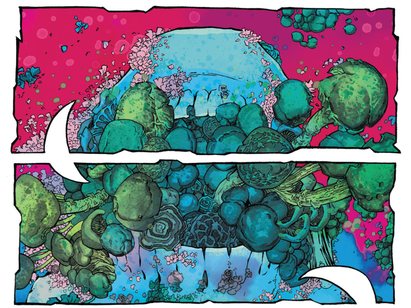 Illustration for article titled Ellis, Shalvey, and Bellaire bring superhero psychedelia to Moon Knight #4